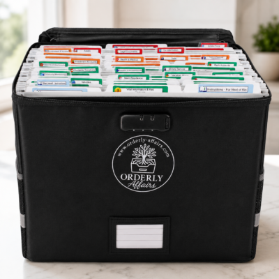 The Legal Size Fireproof Kit - Orderly Affairs fireproof estate document organizer box for legal size documents